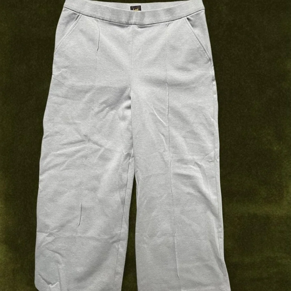 Vintage 90s Lee Gray Knit Wide Leg Pants Modern XL - Picture 2 of 8
